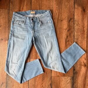 MOTHER The Looker Crop Jeans Light Kitty Wash Size 26 Mid Rise Ankle USA Made